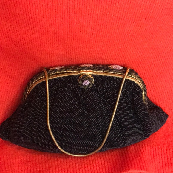 Vintage ,black beaded,French bag - Picture 1 of 5